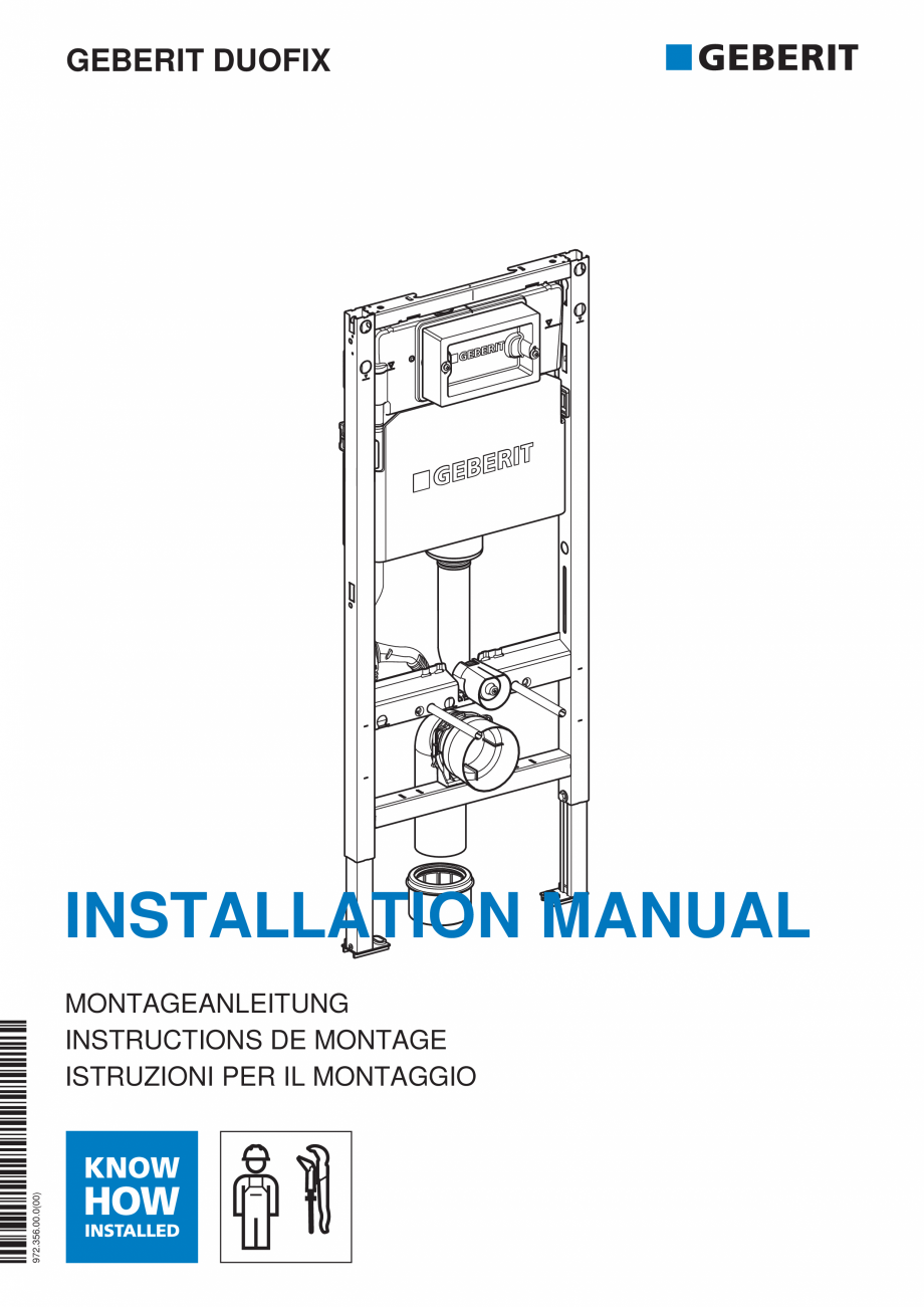 Pagina 1-Manual de instalare Geberit Duofix Delta GEBERIT Instructiuni montaj, utilizare Engleza, Germana,...