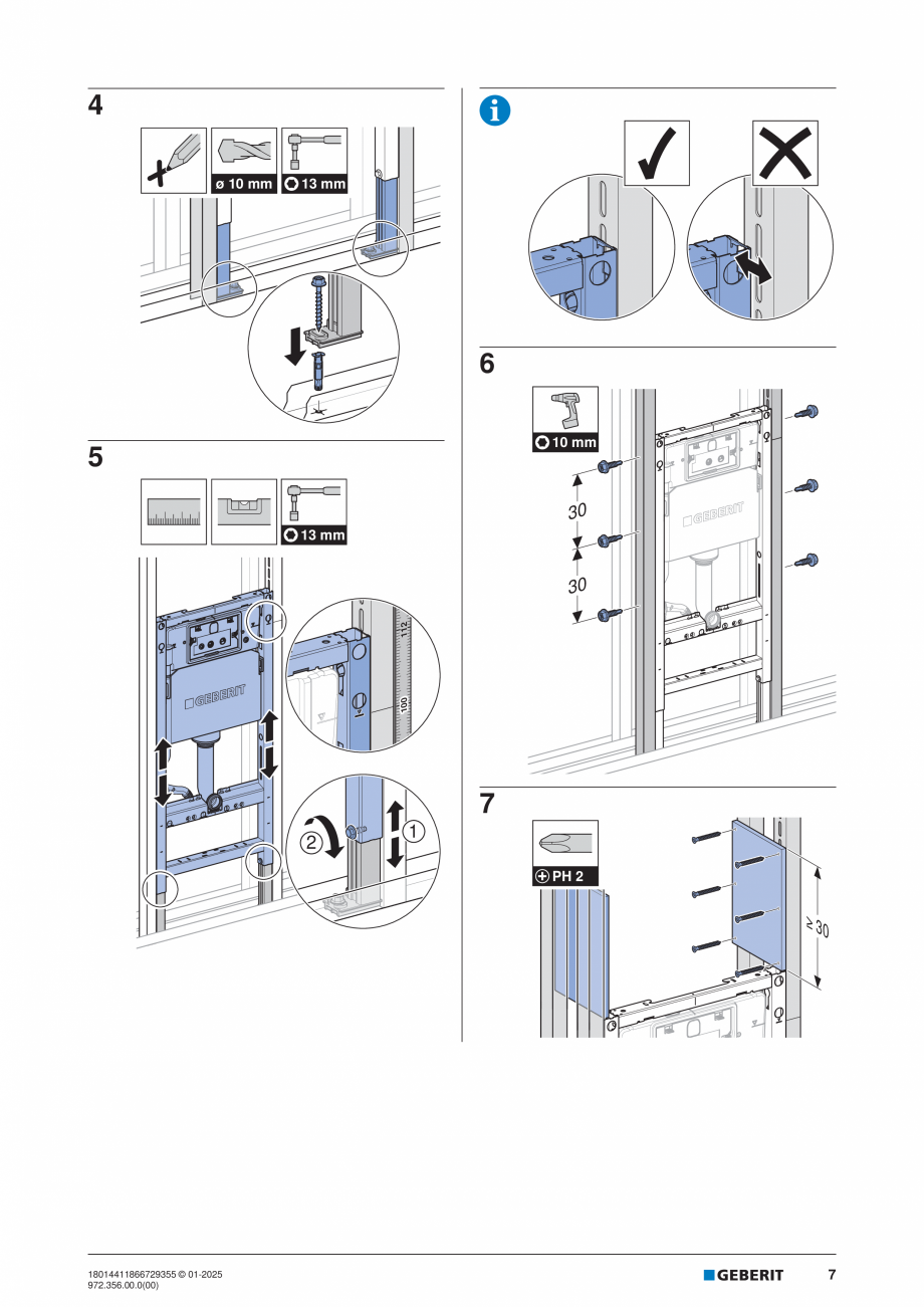 Pagina 7-Manual de instalare Geberit Duofix Delta GEBERIT Instructiuni montaj, utilizare Engleza, Germana,...