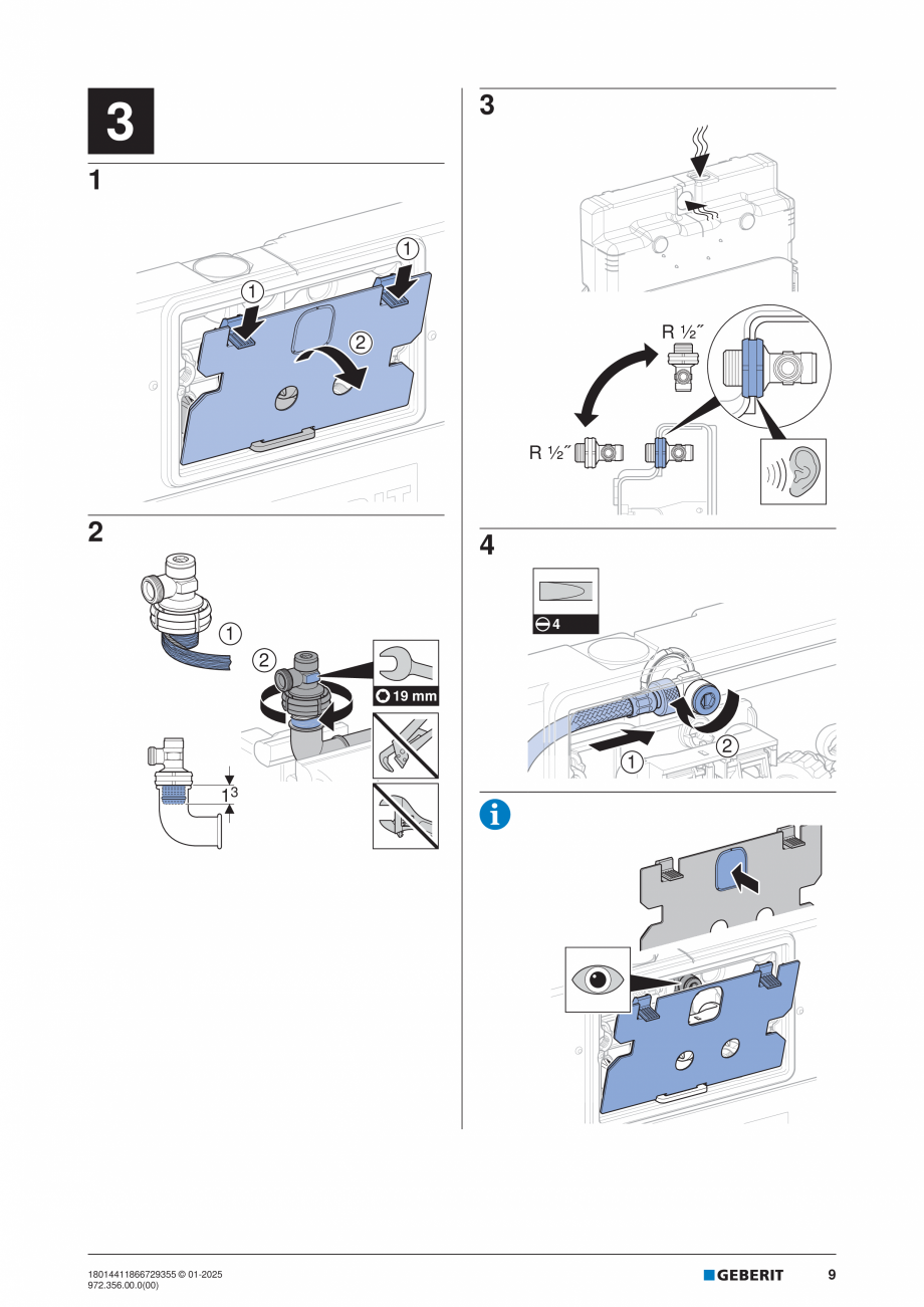 Pagina 9-Manual de instalare Geberit Duofix Delta GEBERIT Instructiuni montaj, utilizare Engleza, Germana,...
