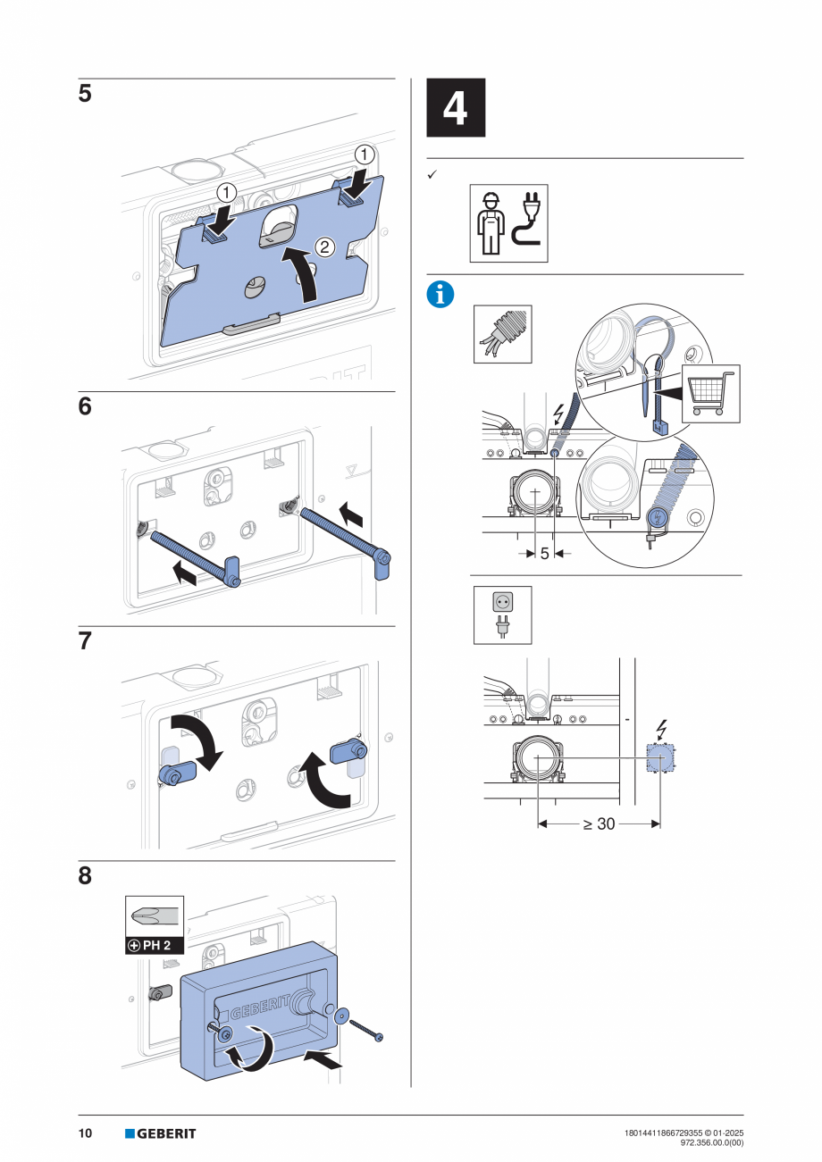 Pagina 10-Manual de instalare Geberit Duofix Delta GEBERIT Instructiuni montaj, utilizare Engleza, Germana,...