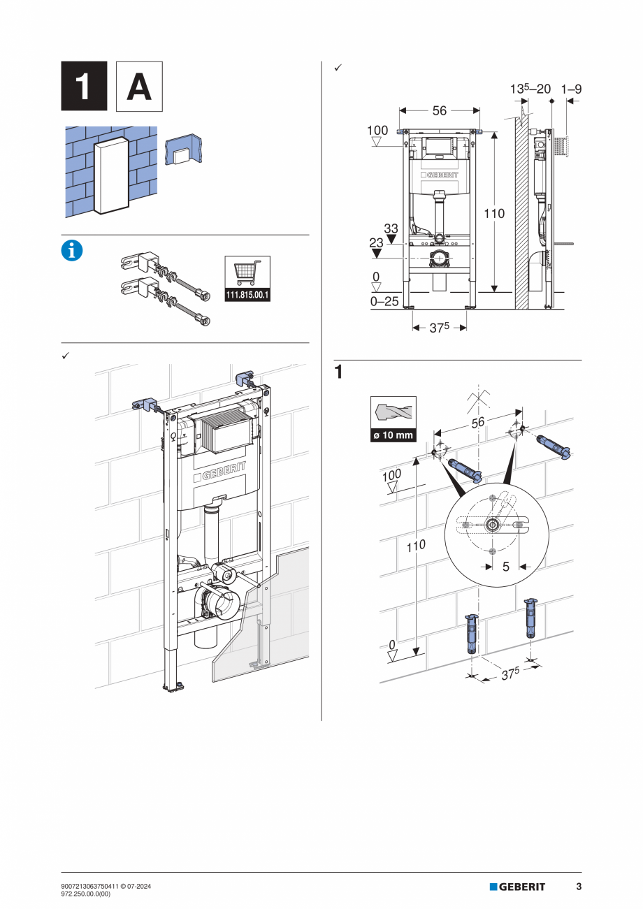 Pagina 3-Manual de instalare Geberit Duofix GEBERIT Instructiuni montaj, utilizare Engleza, Germana, Italiana...