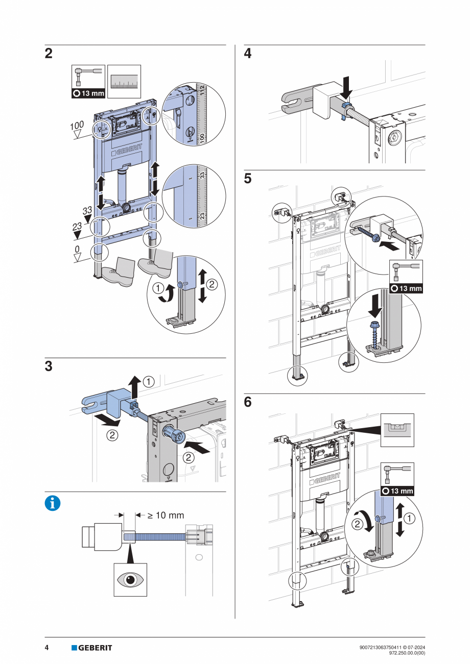 Pagina 4-Manual de instalare Geberit Duofix GEBERIT Instructiuni montaj, utilizare Engleza, Germana, Italiana...