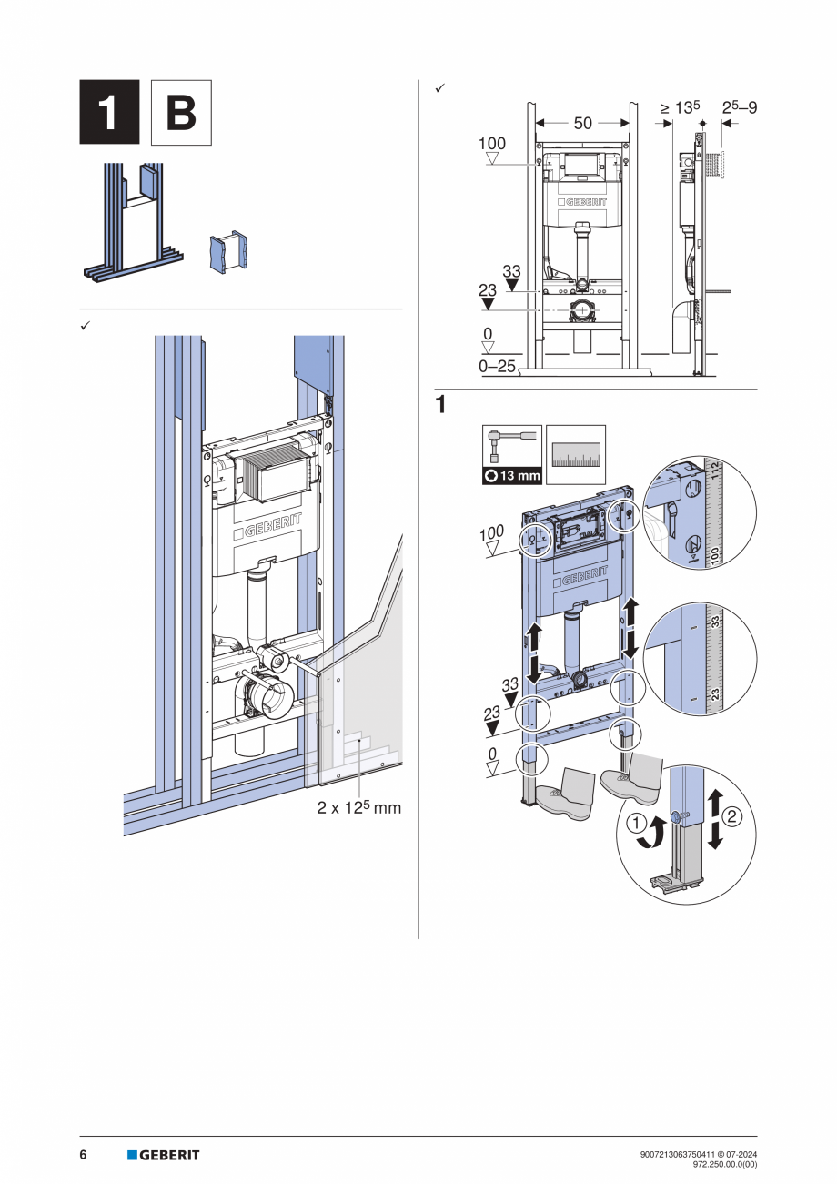 Pagina 6-Manual de instalare Geberit Duofix GEBERIT Instructiuni montaj, utilizare Engleza, Germana, Italiana...