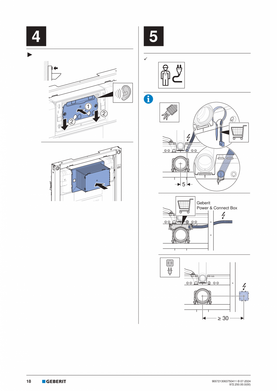 Pagina 18-Manual de instalare Geberit Duofix GEBERIT Instructiuni montaj, utilizare Engleza, Germana, Italiana...