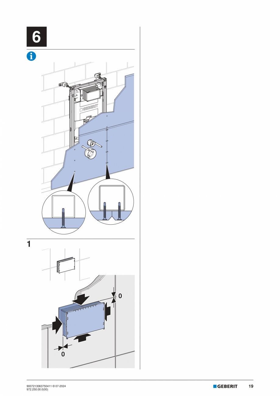 Pagina 19-Manual de instalare Geberit Duofix GEBERIT Instructiuni montaj, utilizare Engleza, Germana, Italiana...
