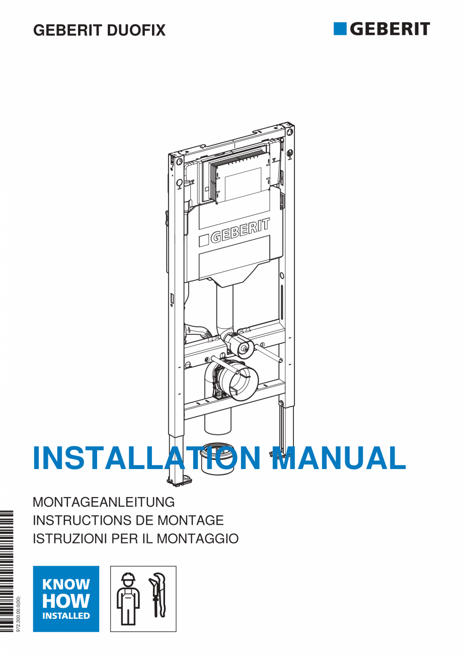 Pagina 1-Manual de instalare Geberit Duofix Sigma 12cm  GEBERIT Instructiuni montaj, utilizare Engleza,...