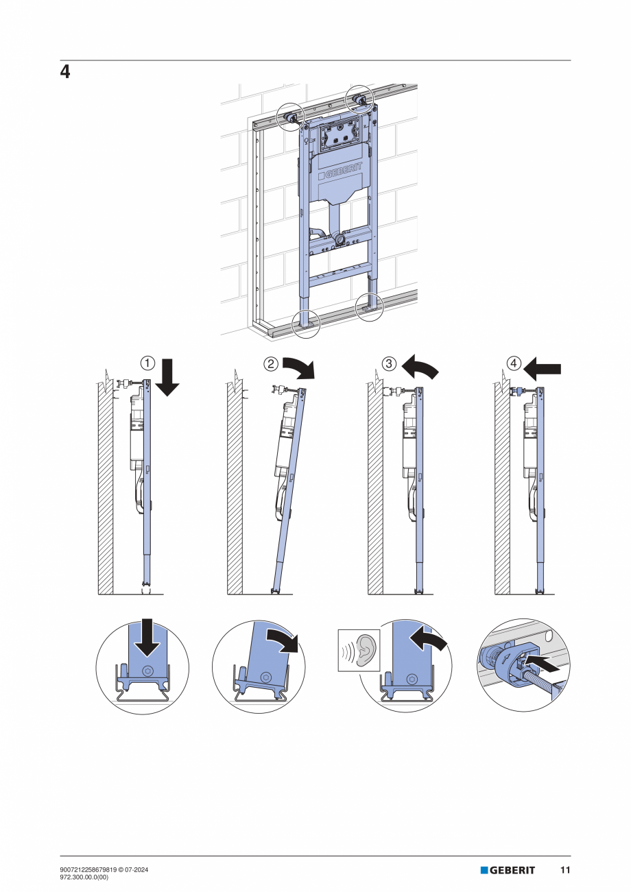 Pagina 11-Manual de instalare Geberit Duofix Sigma 12cm  GEBERIT Instructiuni montaj, utilizare Engleza,...