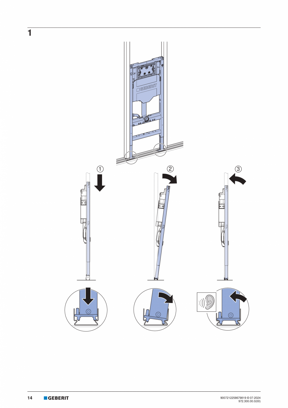 Pagina 14-Manual de instalare Geberit Duofix Sigma 12cm  GEBERIT Instructiuni montaj, utilizare Engleza,...