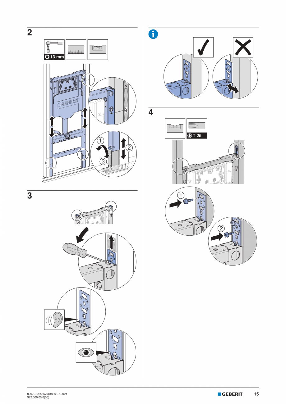 Pagina 15-Manual de instalare Geberit Duofix Sigma 12cm  GEBERIT Instructiuni montaj, utilizare Engleza,...