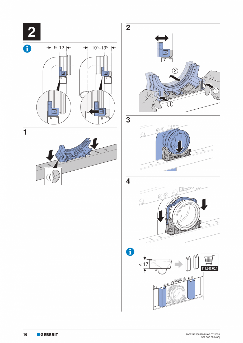 Pagina 16-Manual de instalare Geberit Duofix Sigma 12cm  GEBERIT Instructiuni montaj, utilizare Engleza,...