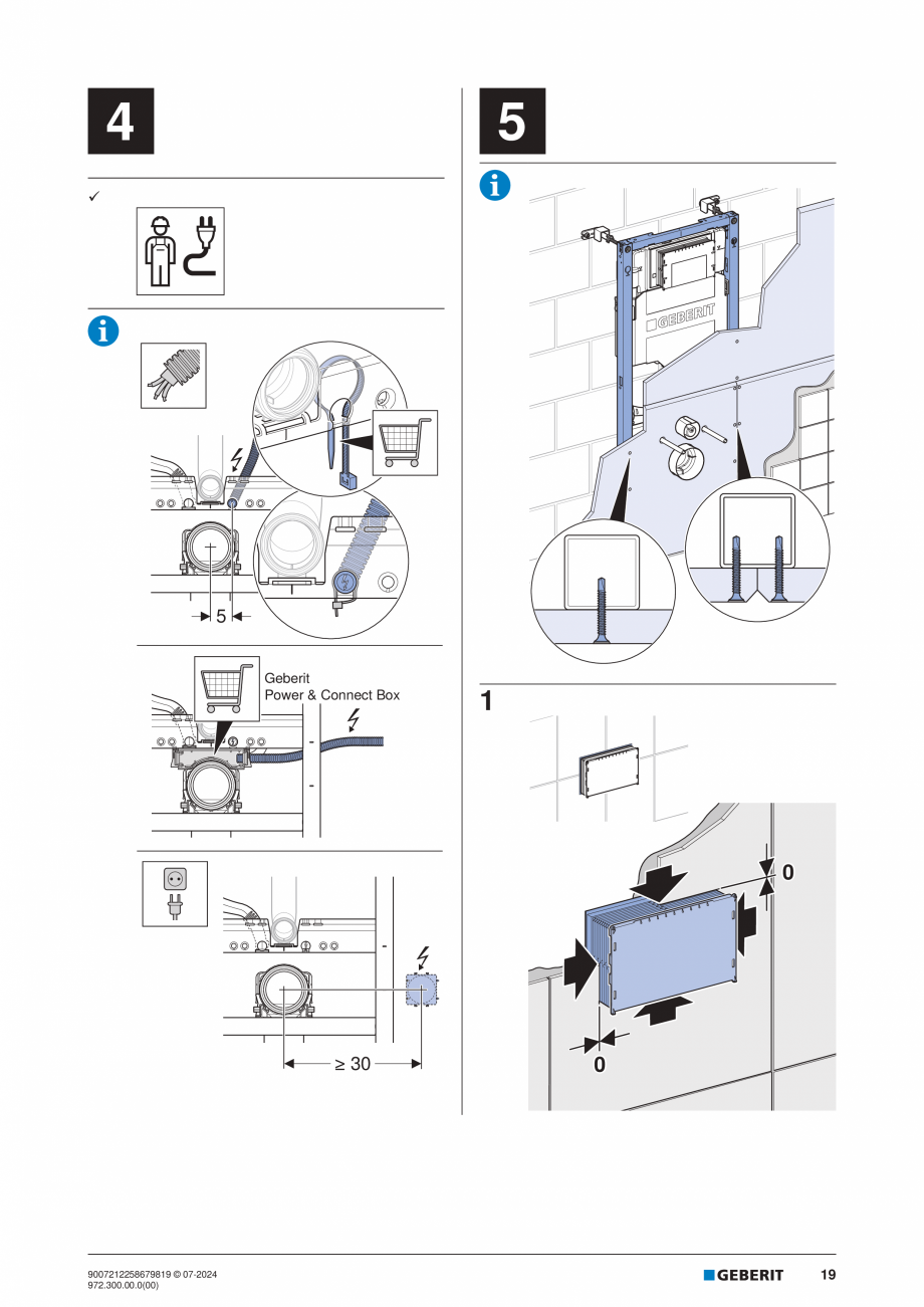 Pagina 19-Manual de instalare Geberit Duofix Sigma 12cm  GEBERIT Instructiuni montaj, utilizare Engleza,...