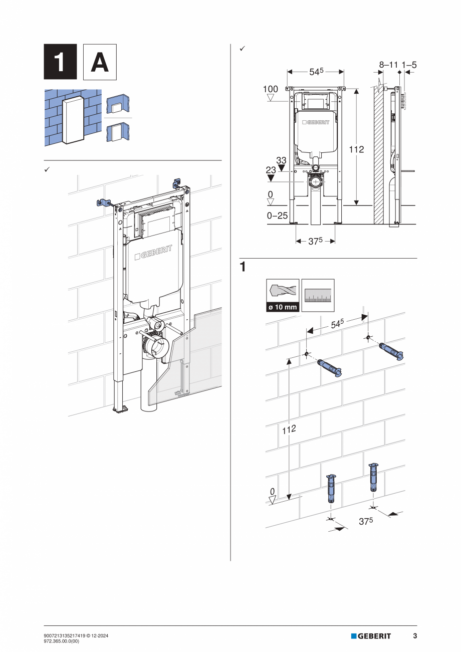 Pagina 3-Manual de instalare Geberit Duofix Sigma 8cm GEBERIT  Sigma 8, Duofix Instructiuni montaj, utilizare...
