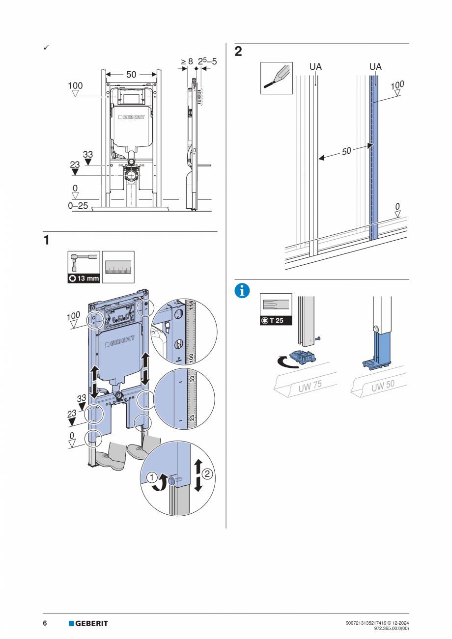 Pagina 6-Manual de instalare Geberit Duofix Sigma 8cm GEBERIT  Sigma 8, Duofix Instructiuni montaj, utilizare...