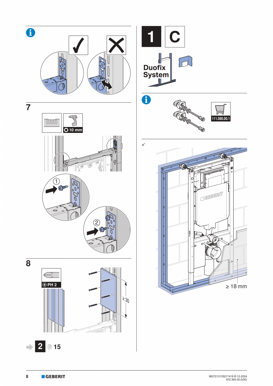 Pagina 8-Manual de instalare Geberit Duofix Sigma 8cm GEBERIT  Sigma 8, Duofix Instructiuni montaj, utilizare...
