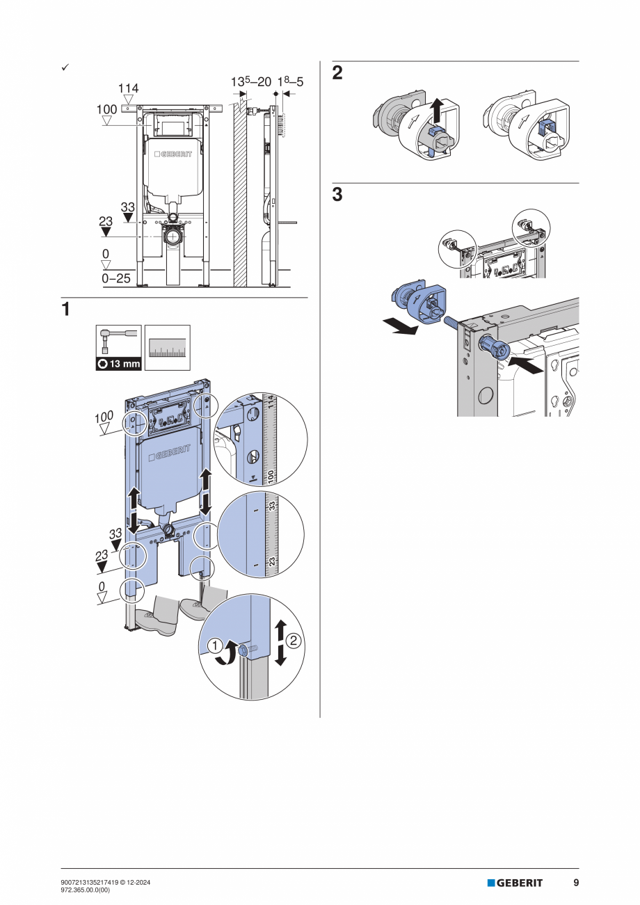 Pagina 9-Manual de instalare Geberit Duofix Sigma 8cm GEBERIT  Sigma 8, Duofix Instructiuni montaj, utilizare...