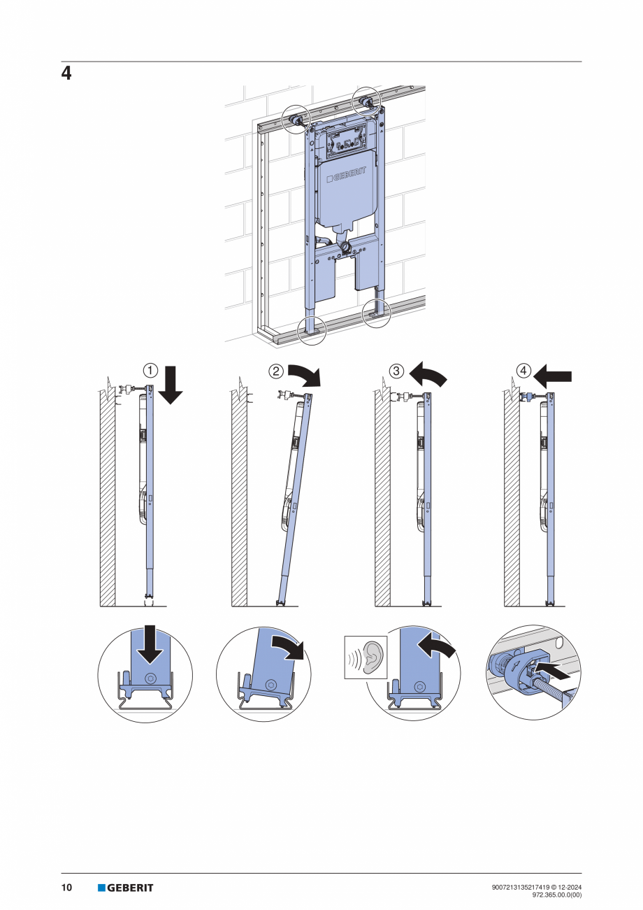 Pagina 10-Manual de instalare Geberit Duofix Sigma 8cm GEBERIT  Sigma 8, Duofix Instructiuni montaj, utilizare...
