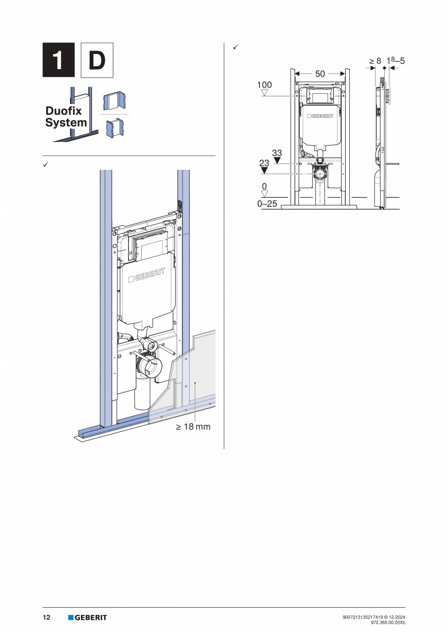 Pagina 12-Manual de instalare Geberit Duofix Sigma 8cm GEBERIT  Sigma 8, Duofix Instructiuni montaj, utilizare...