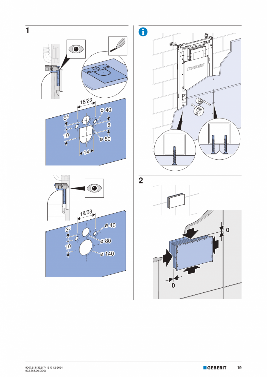 Pagina 19-Manual de instalare Geberit Duofix Sigma 8cm GEBERIT  Sigma 8, Duofix Instructiuni montaj, utilizare...