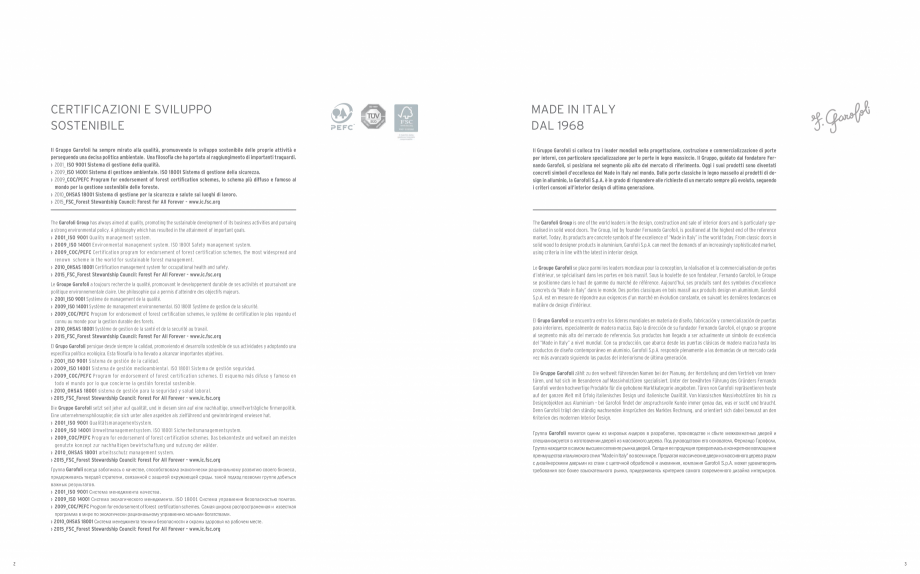 Pagina 3-Catalog general Garofoli - Usi clasice din lemn GAROFOLI Catalog, brosura Engleza, Italiana,...