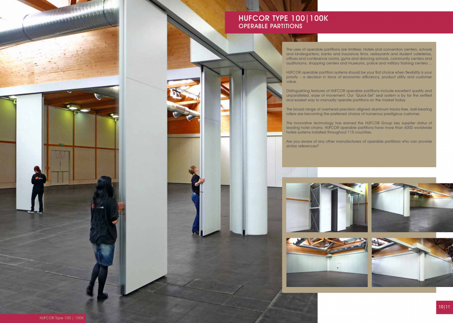 Pagina 5-Catalog - Pereti mobili HUFCOR Hufcor Catalog, brosura Engleza market today.
The broad range of...