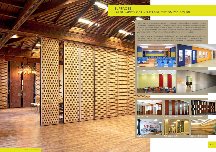 Pagina 15-Catalog - Pereti mobili HUFCOR Hufcor Catalog, brosura Engleza  section suspended ceilings
(I / T / ...