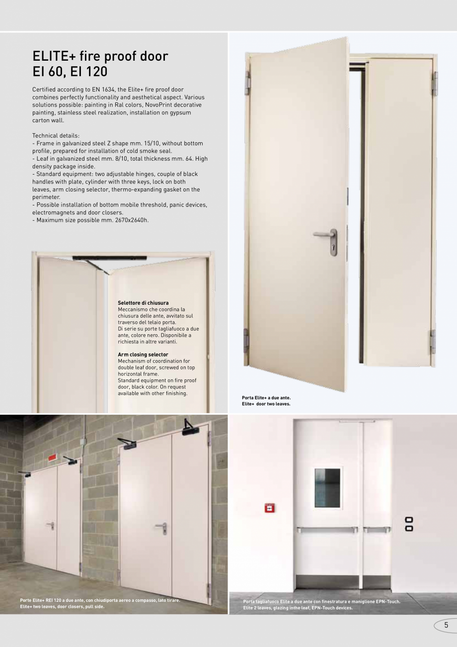 Pagina 5-Catalog pentru usi rezistente la foc  NOVOFERM metalice Catalog, brosura Italiana con molla interna ...