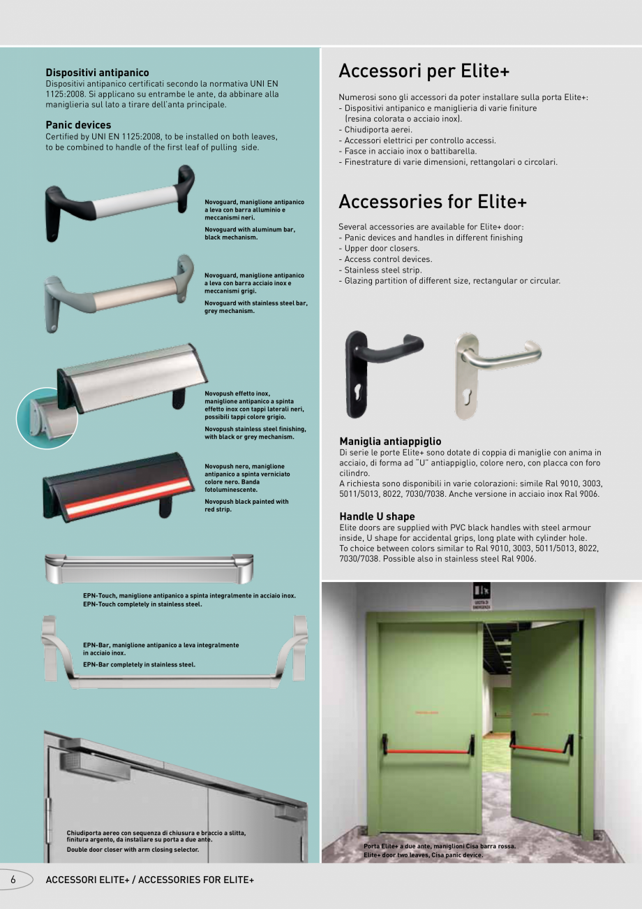 Pagina 6-Catalog pentru usi rezistente la foc  NOVOFERM metalice Catalog, brosura Italiana h plate, cylinder ...