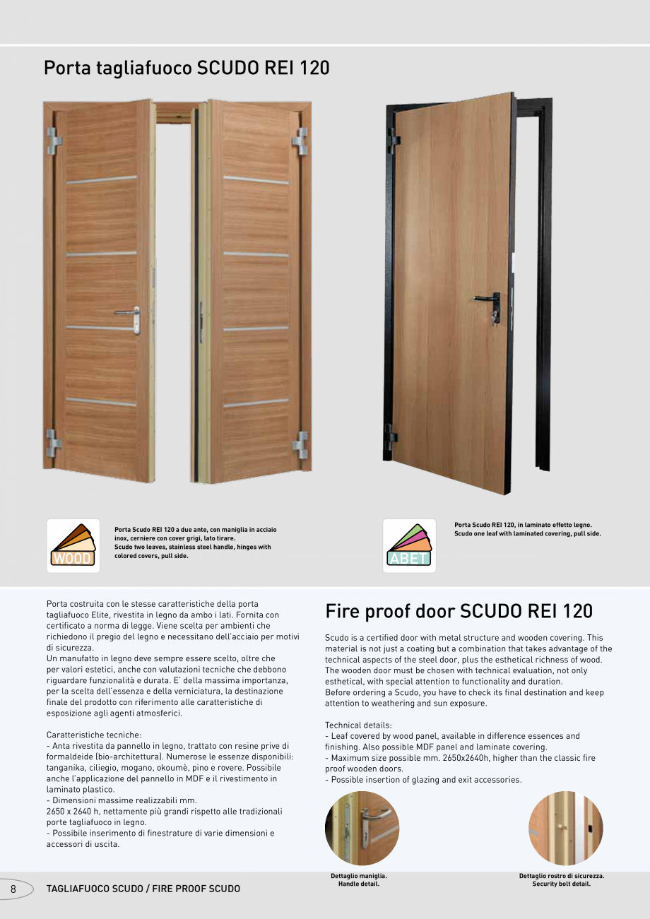 Pagina 8-Catalog pentru usi rezistente la foc  NOVOFERM metalice Catalog, brosura Italiana ing
- Upper door...