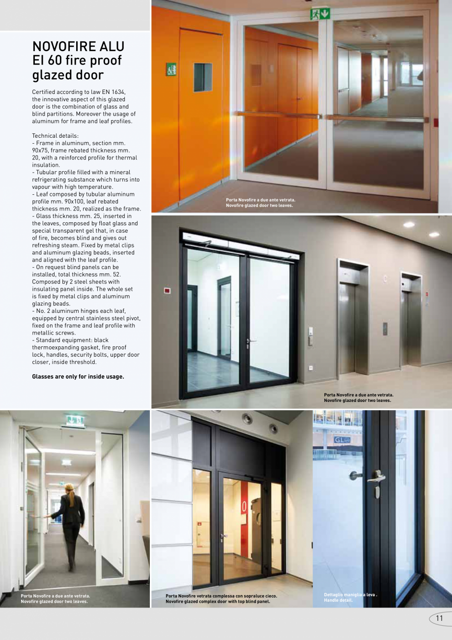 Pagina 11-Catalog pentru usi rezistente la foc  NOVOFERM metalice Catalog, brosura Italiana igital printing...