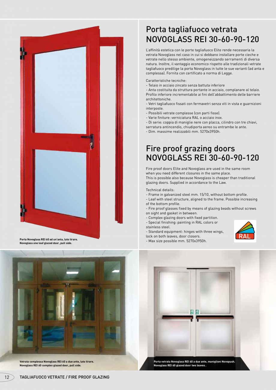 Catalog pentru usi rezistente la foc NOVOFERM metalice Catalog, brosura