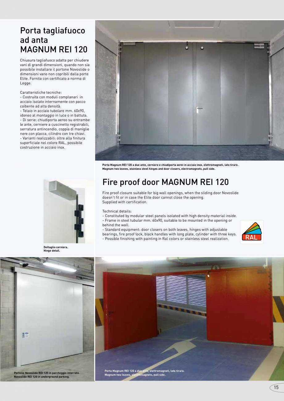 Pagina 15-Catalog pentru usi rezistente la foc  NOVOFERM metalice Catalog, brosura Italiana t detail.

Porta ...