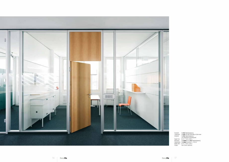 Pagina 3 - Prezentarea compartimentarii birourilor, cu pereti si usi de sticla FECO FecoFix Catalog,...