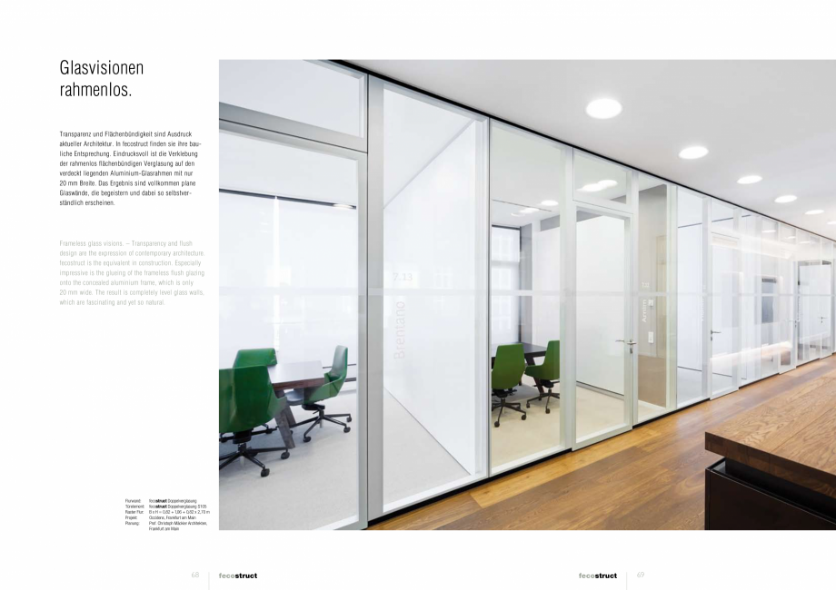 Pagina 3 - Prezentarea compartimentarii birourilor, cu pereti si usi din sticla FECO FecoStruct...