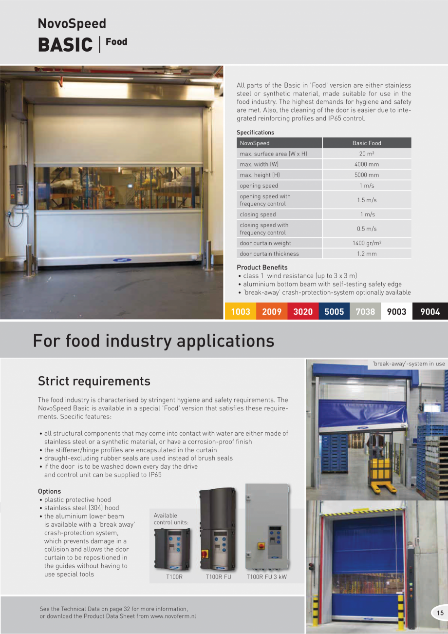 Pagina 1-Usa rapida interioara  NOVOFERM Basic Food Fisa tehnica Engleza NovoSpeed

BASIC | Food...