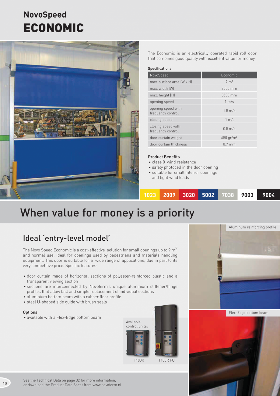 Pagina 1-Usa rapida interioara  NOVOFERM Economic Fisa tehnica Engleza NovoSpeed

ECONOMIC
7KH (FRQRPLF LV...