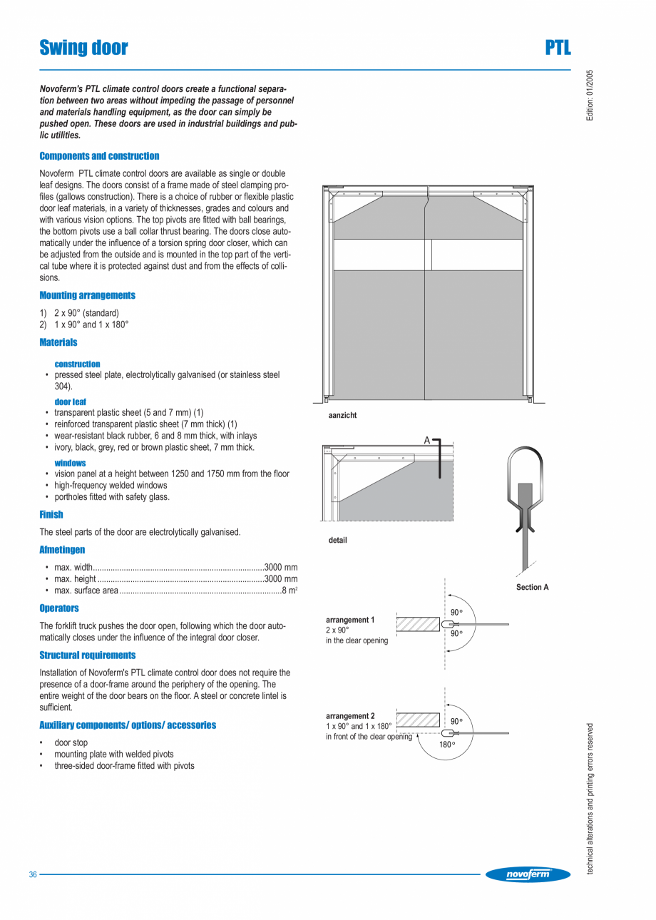 Pagina 2-Usa rapida interioara  NOVOFERM Swing Door Fisa tehnica Engleza nstruction

Novoferm PTL climate...