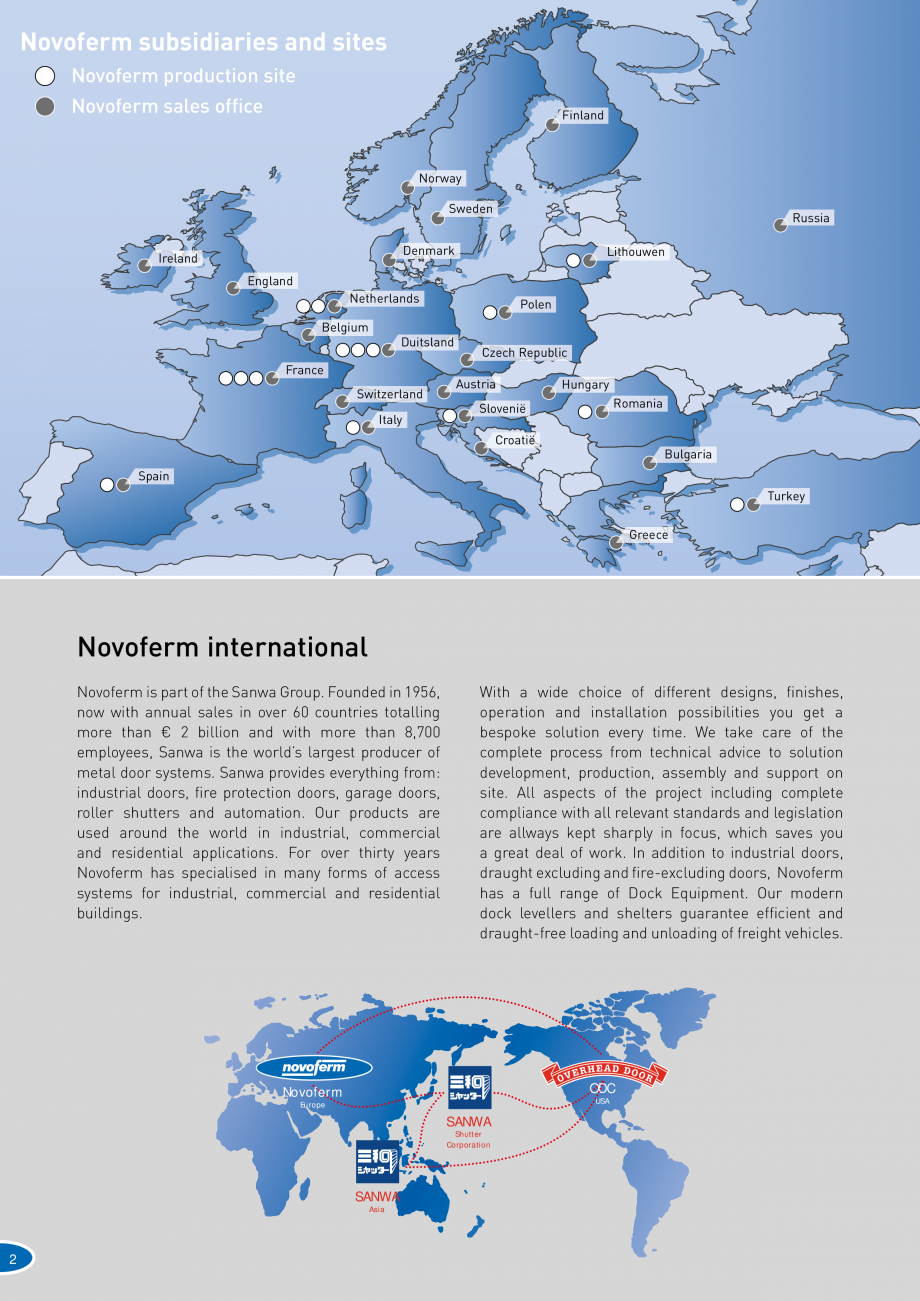 Pagina 2-Catalog 2019 - Porti industriale sectionale pentru inchideri exterioare NOVOFERM Usi sectionale...