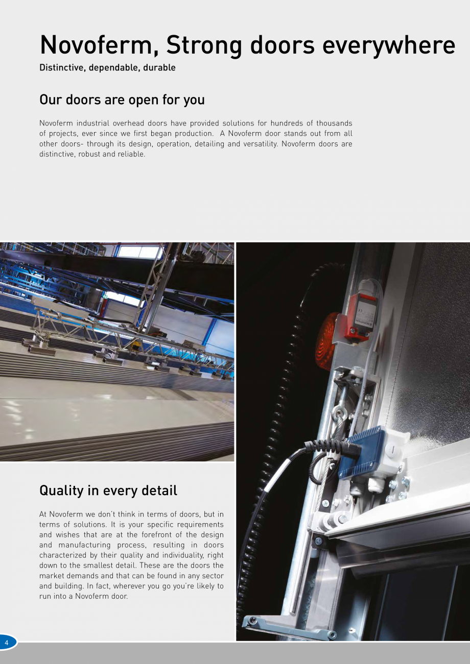 Pagina 4-Catalog 2019 - Porti industriale sectionale pentru inchideri exterioare NOVOFERM Usi sectionale...