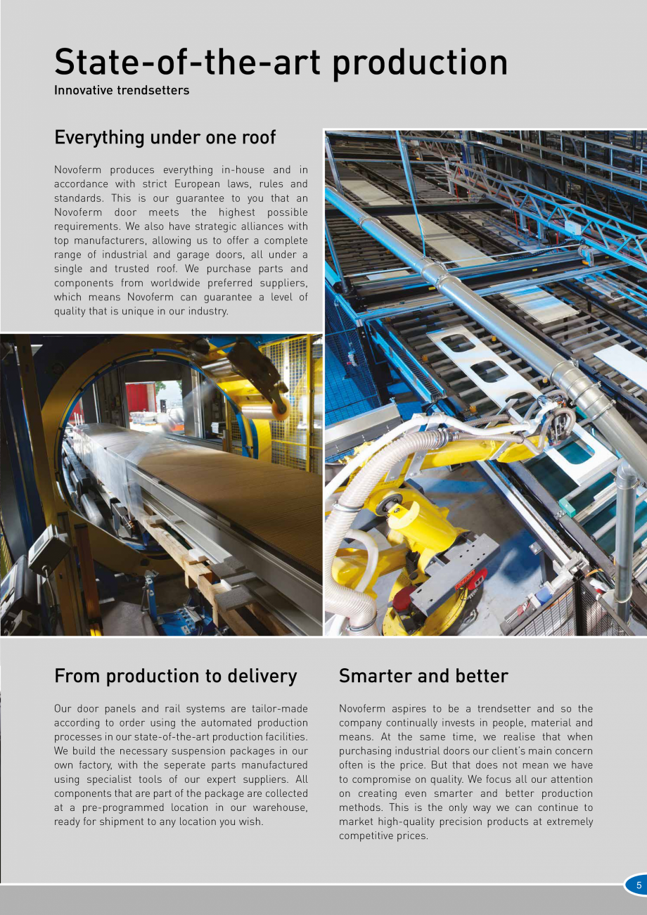 Pagina 5-Catalog 2019 - Porti industriale sectionale pentru inchideri exterioare NOVOFERM Usi sectionale...