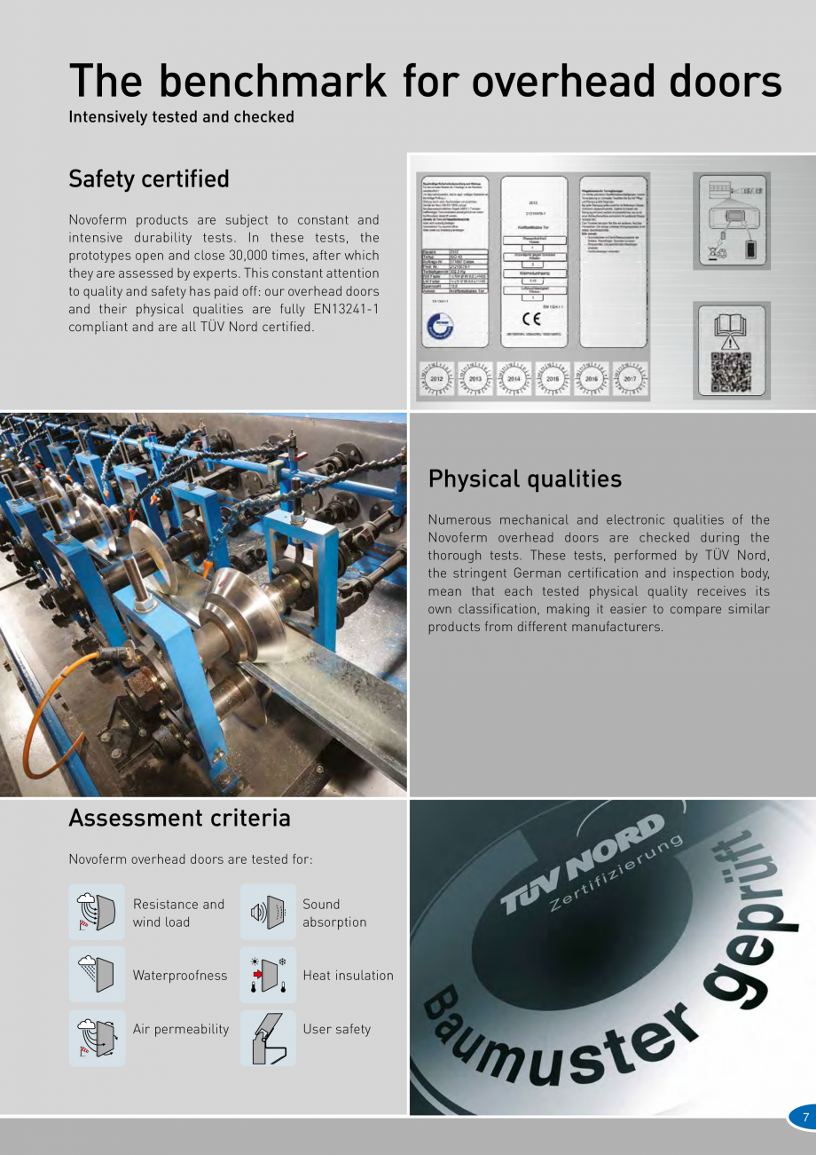Pagina 7-Catalog 2019 - Porti industriale sectionale pentru inchideri exterioare NOVOFERM Usi sectionale...