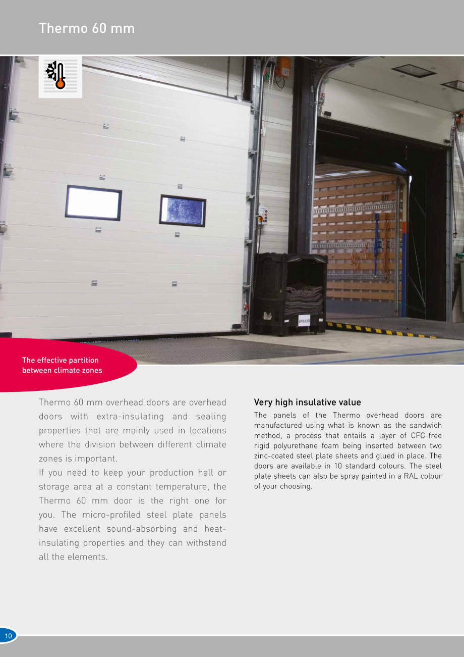 Pagina 10-Catalog 2019 - Porti industriale sectionale pentru inchideri exterioare NOVOFERM Usi sectionale...