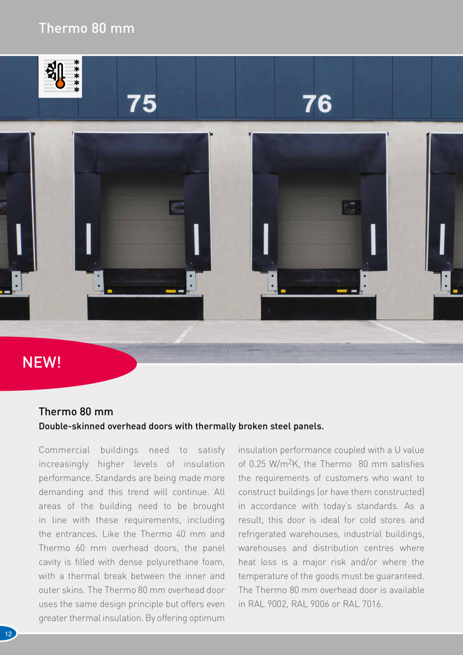 Pagina 12-Catalog 2019 - Porti industriale sectionale pentru inchideri exterioare NOVOFERM Usi sectionale...