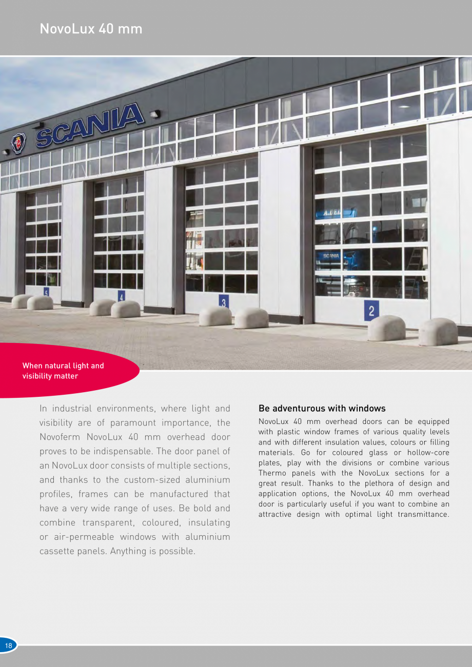 Pagina 18-Catalog 2019 - Porti industriale sectionale pentru inchideri exterioare NOVOFERM Usi sectionale...