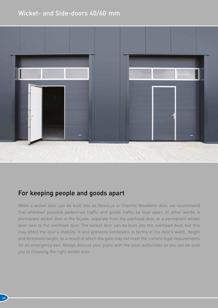 Pagina 44-Catalog 2019 - Porti industriale sectionale pentru inchideri exterioare NOVOFERM Usi sectionale...