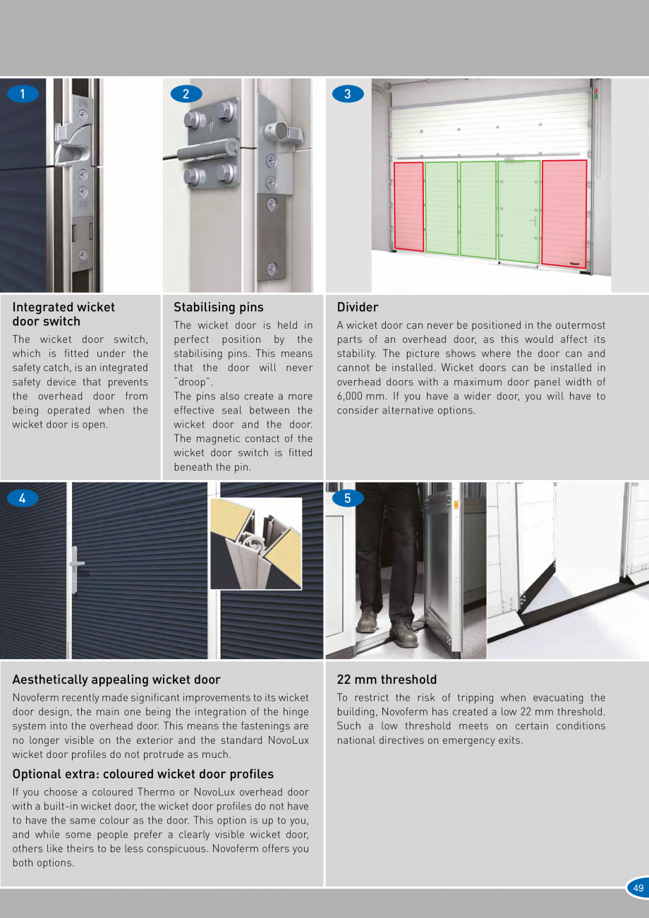 Pagina 49-Catalog 2019 - Porti industriale sectionale pentru inchideri exterioare NOVOFERM Usi sectionale...