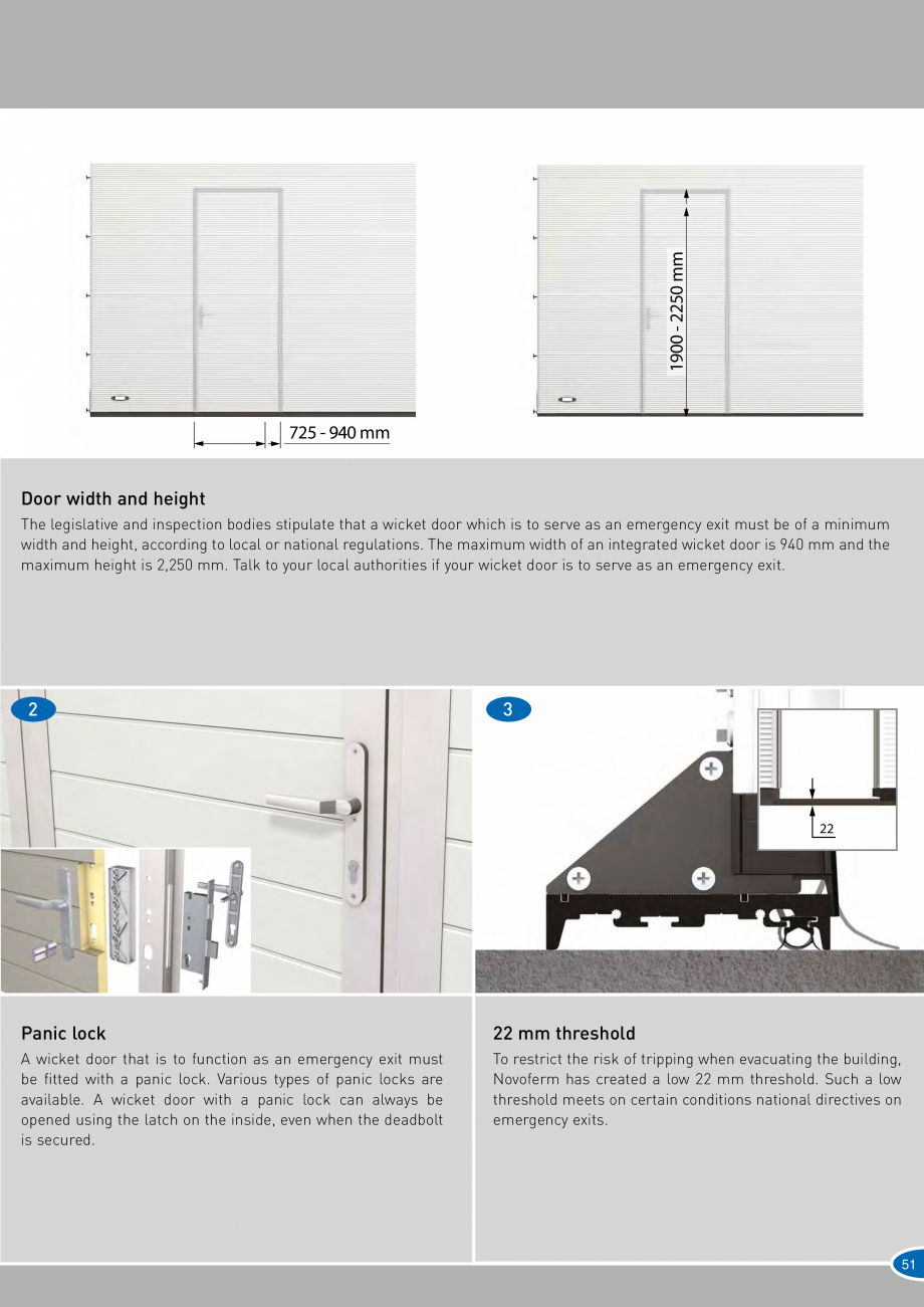 Pagina 51-Catalog 2019 - Porti industriale sectionale pentru inchideri exterioare NOVOFERM Usi sectionale...