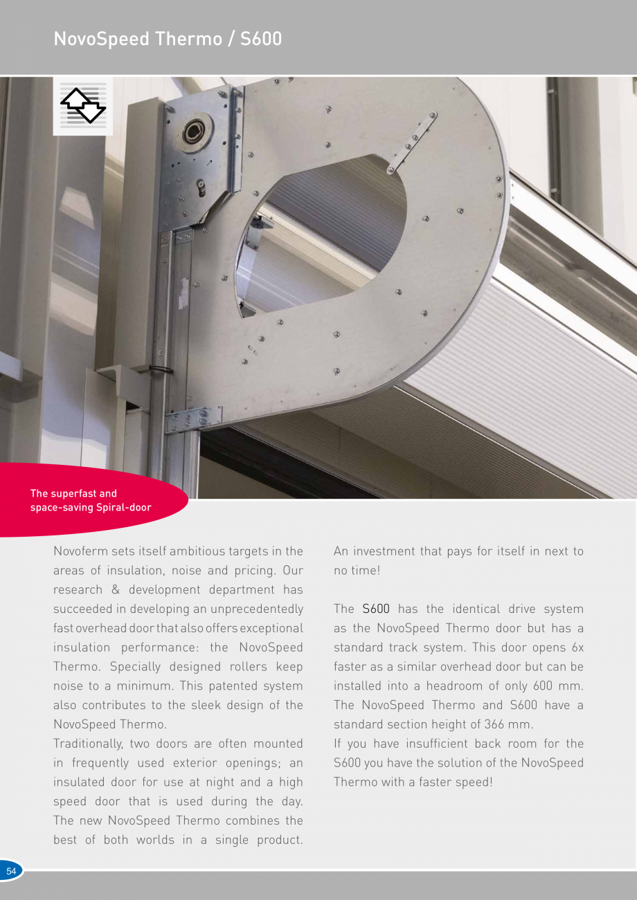 Pagina 54-Catalog 2019 - Porti industriale sectionale pentru inchideri exterioare NOVOFERM Usi sectionale...