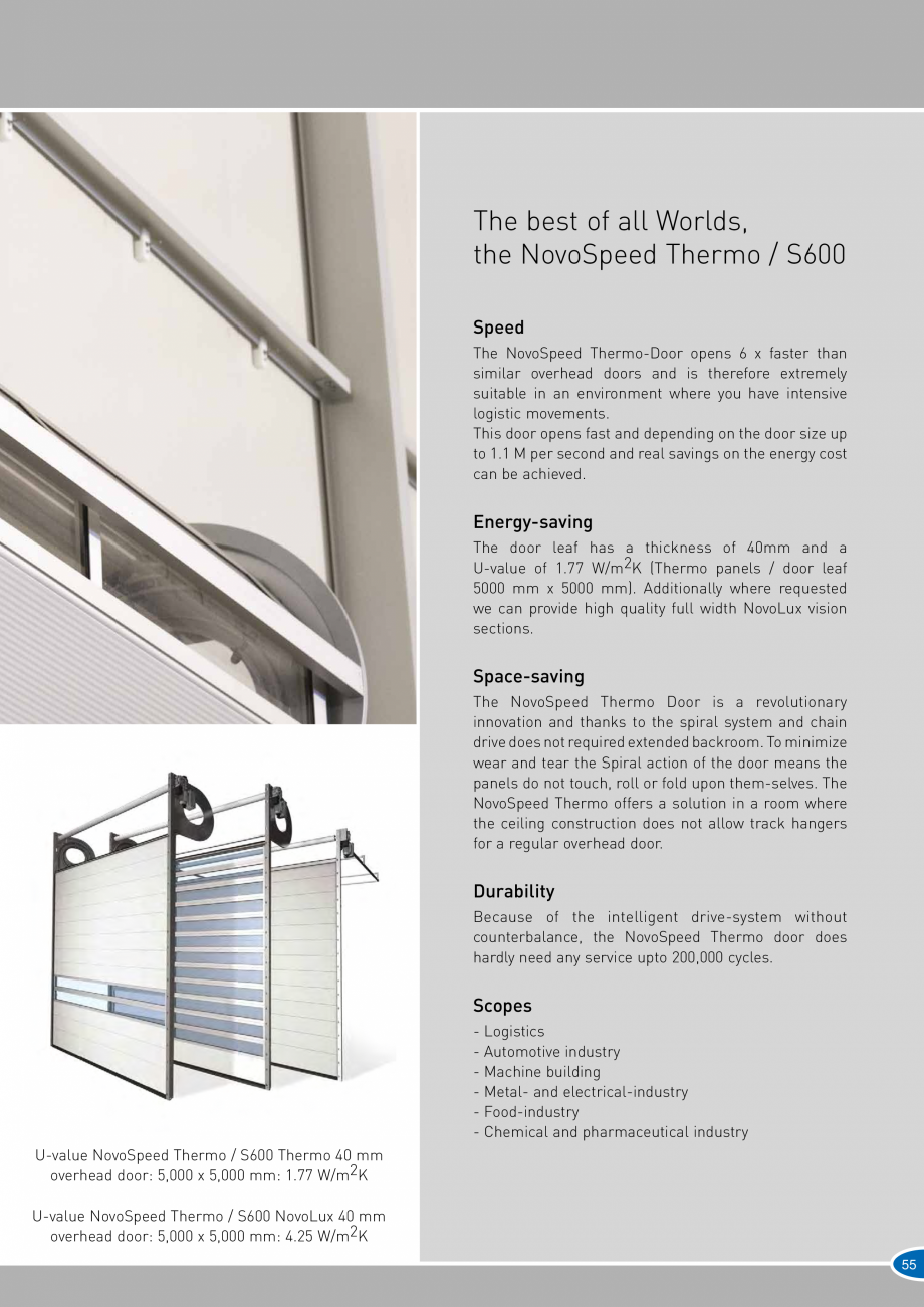 Pagina 55-Catalog 2019 - Porti industriale sectionale pentru inchideri exterioare NOVOFERM Usi sectionale...