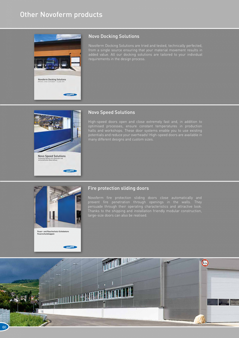 Pagina 60-Catalog 2019 - Porti industriale sectionale pentru inchideri exterioare NOVOFERM Usi sectionale...