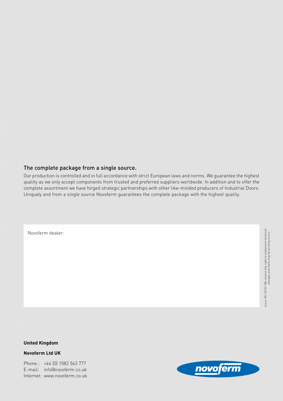 Pagina 62-Catalog 2019 - Porti industriale sectionale pentru inchideri exterioare NOVOFERM Usi sectionale...